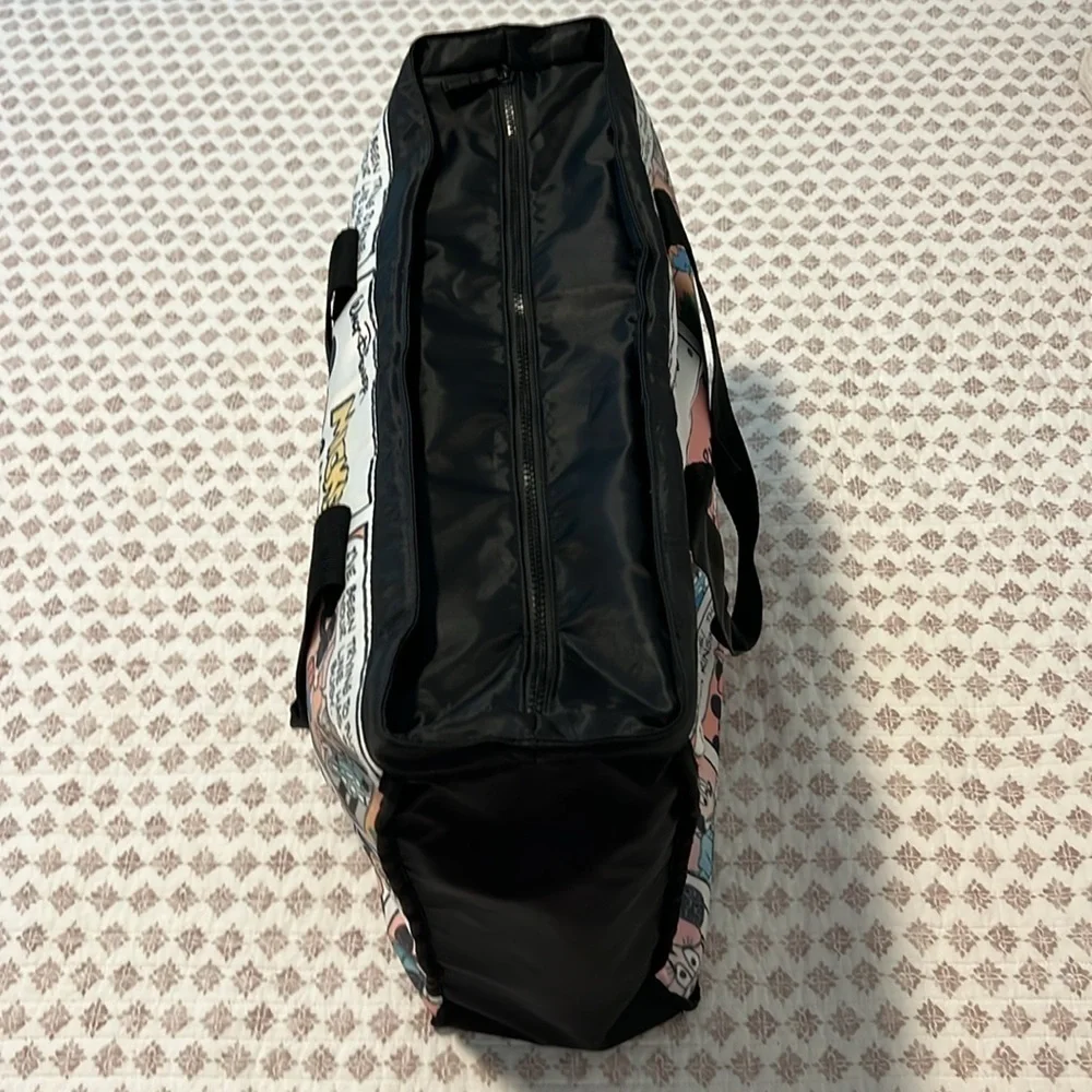 Disney Mickey Minnie Mouse Comic Strip Zipper Tote Travel Overnight Large Bag